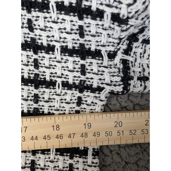 Elena Wang Sweater Houndstooth Cotton Blend Crew Neck Long Sleeve Boxy XS - Picture 5 of 9